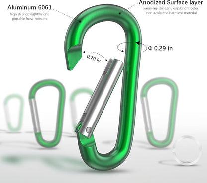 sprookber 3" Aluminum Carabiner D Ring, Caribeener Clips, Spring Snap Hook - Image 4
