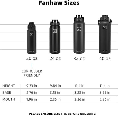 Fanhaw 20 oz Insulated Stainless Steel Water Bottle - Image 5