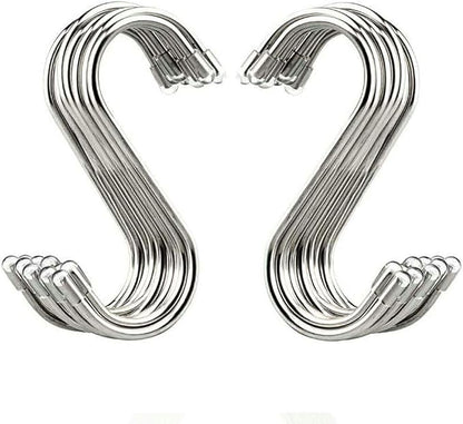 20 Pack 3.4" S Shaped Hooks Stainless Steel Metal Hangers Hanging Hooks by Unknown