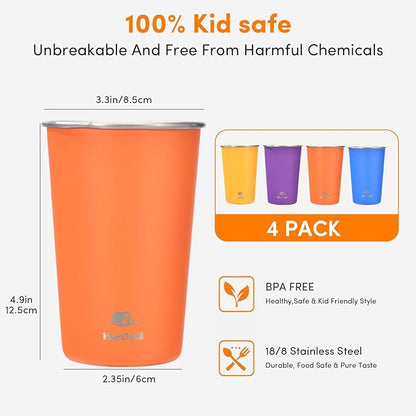 4 Pack Stainless Steel Cups 16oz - Image 2
