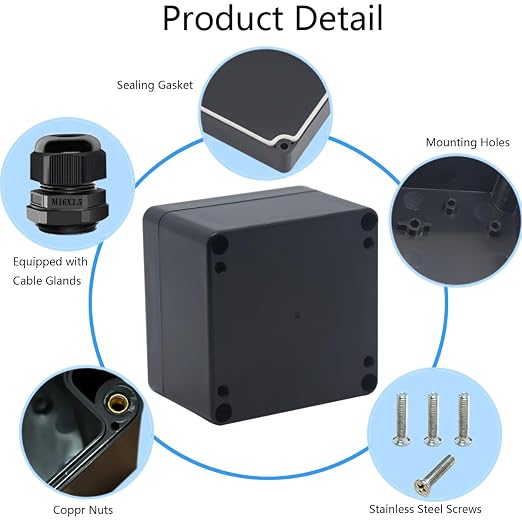 2 Packs Junction Box IP65 Waterproof ABS Plastic Electrical Project Case Power - Image 5