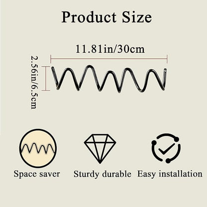 Black Wall Mounted Coat Rack, Decoration Wave Shaped Wall Hooks, Heavy-Duty - Image 4