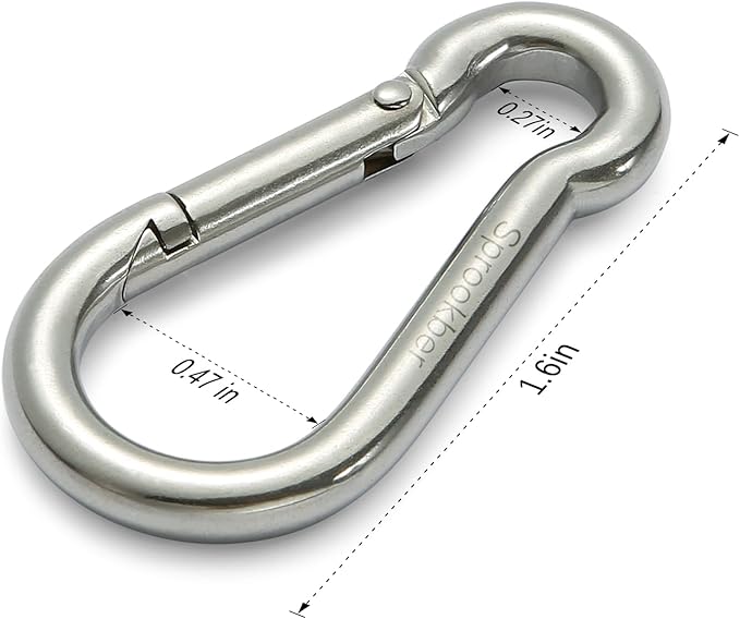 sprookber Stainless Steel Carabiner Spring Snap Hook - Image 2