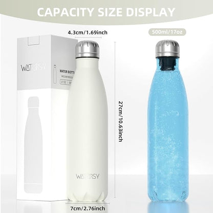 WATERSY Stainless Steel water bottles, 17oz/500ml Insulated Water Bottles - Image 3