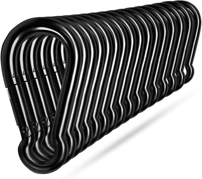 Black Carabiner Clip, Heavy Duty Spring Snap Hook Quick Link by Ekunbuy