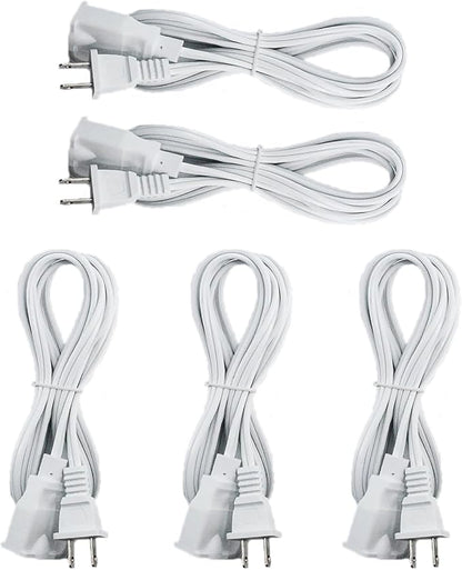 5Pack Extension Cord 10 FT, 2 Prong Power Cable by Yeatel