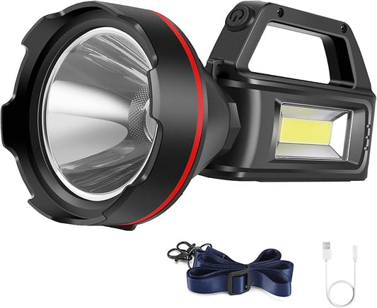 Rechargeable Spotlight Flashlight, High Lumens Handheld Spotlight, LED by SUNPRO