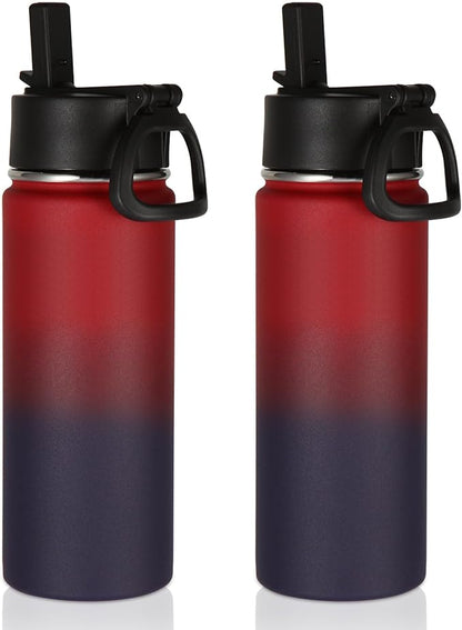 Volhoply 18oz Insulated Water Bottle Bulk 2 Pack, Kids Stainless Steel Water by LiveFully%EF%BC%8CDrinkFreely%E2%80%94KeepGoingwithVolhoply%EF%BC%81
