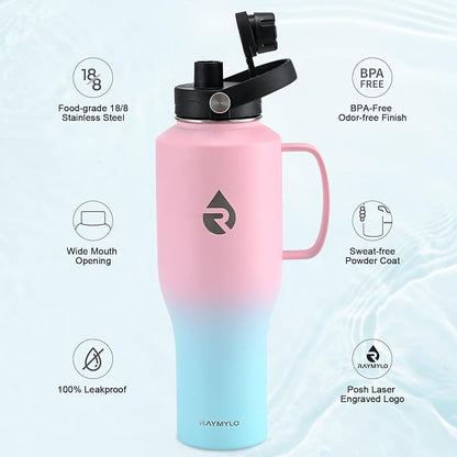 RAYMYLO Insulated Water Bottle 40oz, Stainless Steel Water Bottle - Image 4