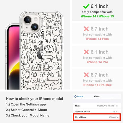 MOSNOVO for iPhone 13/14 Case | Military Grade 6.6ft Drop Tested | Clear - Image 2