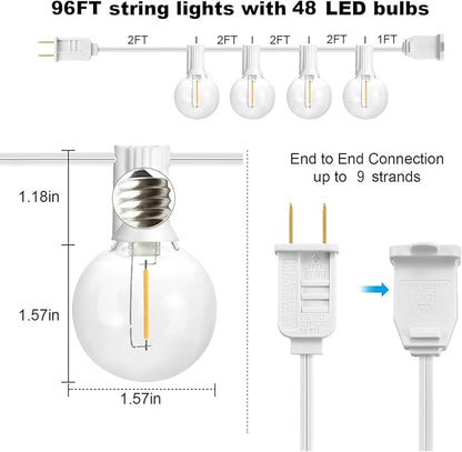 SUNTHIN White String Lights, 97FT White Outdoor Lights - Image 2