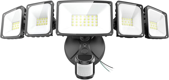 Onforu 7000LM 70W Motion Sensor Outdoor Lights, 5 Head Flood Lights Outdoor by Onforu