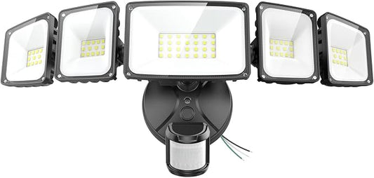 Onforu 7000LM 70W Motion Sensor Outdoor Lights, 5 Head Flood Lights Outdoor by Onforu