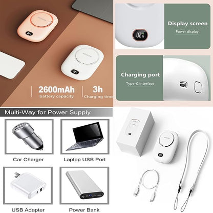 AOCOOLFAN Portable Neck Fan, Mini Small Personal Handheld Fan USB Rechargeable - Image 5