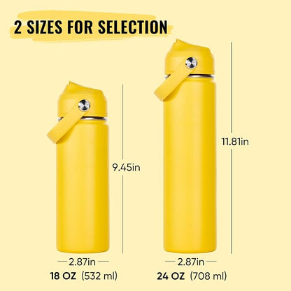 Fijinhom 18oz Insulated Stainless Steel Water Bottle, Wide Mouth Double Wall - Image 3