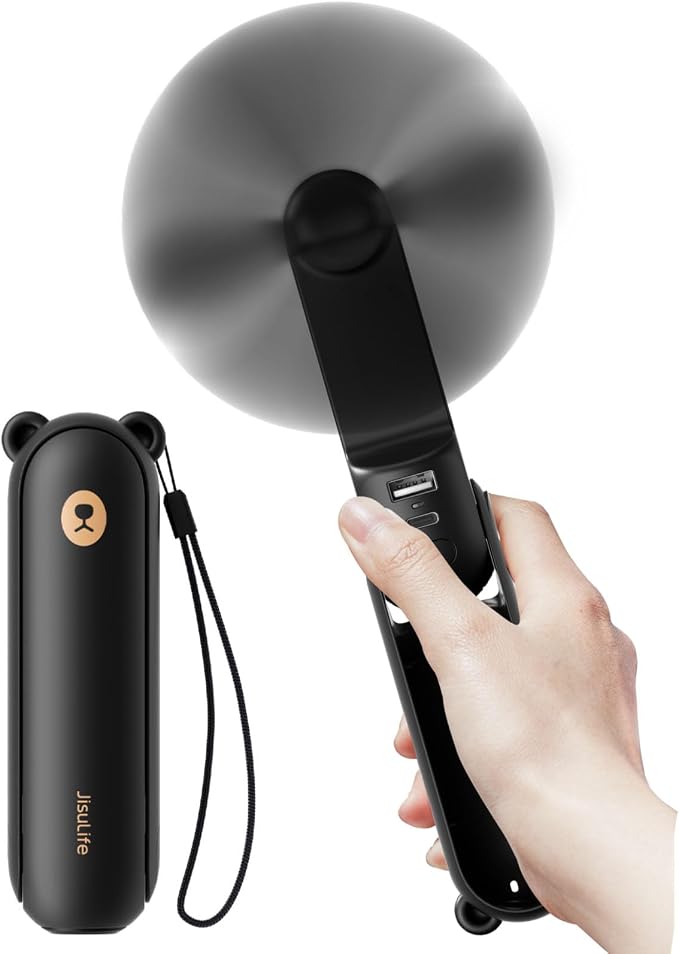 JISULIFE Handheld Fan with 4500 mAh Powerbank Max 37 Hours Runtime, Pocket by LivechillStaycool