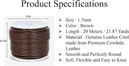 GENIQUE Real/Genuine Round Leather String Cord - Image 3