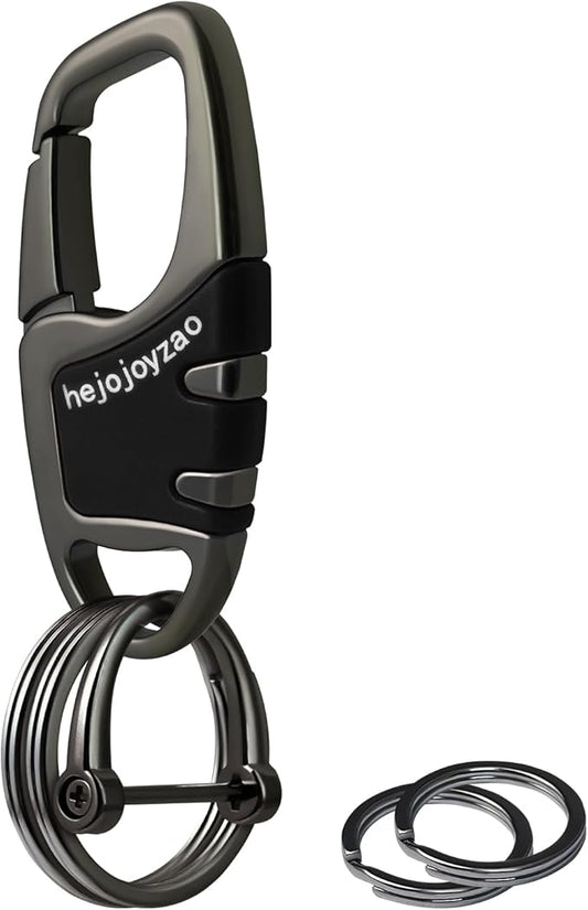 Keychain with Carabiner Clip, 4 Heavy Duty Key Rings and D Ring by Welcomehere%EF%BC%81