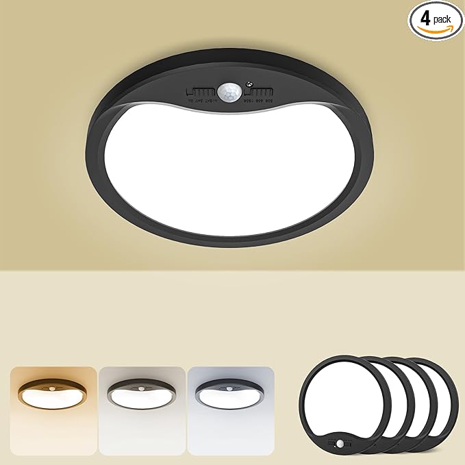 zemty 4Pack 7inch Motion Sensor Ceiling Lights Wired, 15W 1500lm 3CCT/3 by ZemtyCeilinglight