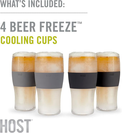 HOST Freeze Beer Glasses, 16 ounce Freezer Gel Chiller Double Wall Plastic - Image 9