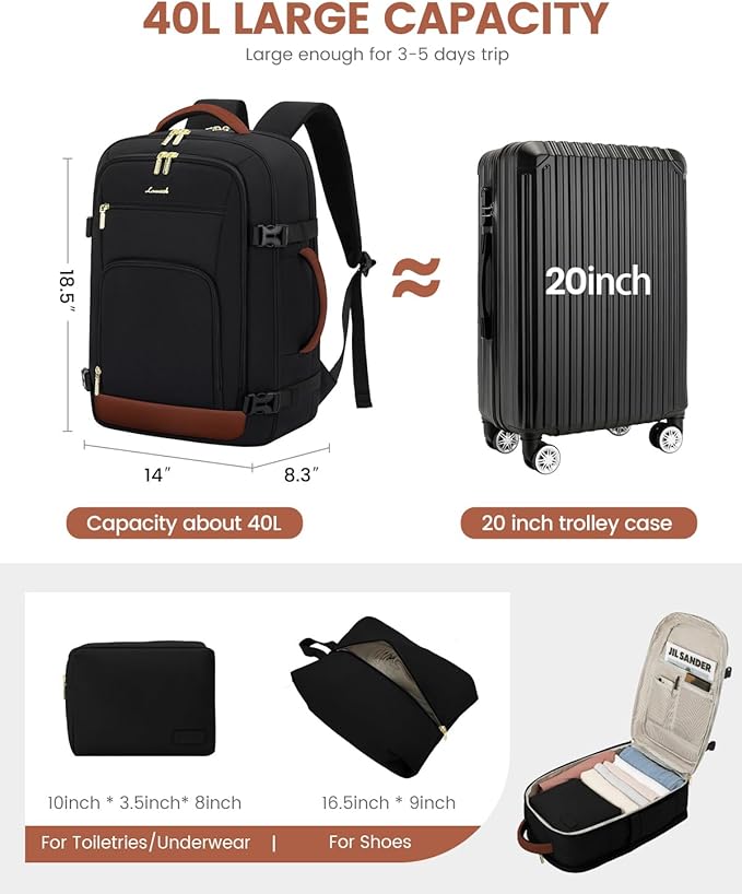 LOVEVOOK Carry On Travel Backpack - Image 4