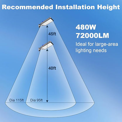 ledmo LED Parking Lot Lights, 2 Pack 144000LM Total Professional 480W Super - Image 2