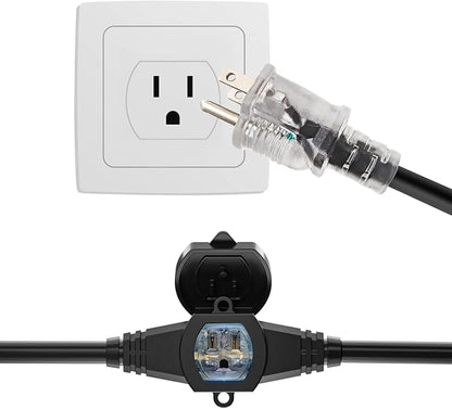 50FT Outdoor Extension Cord, 12 Gauge SJTW 5-15R Cable Male Plug to Female - Image 2