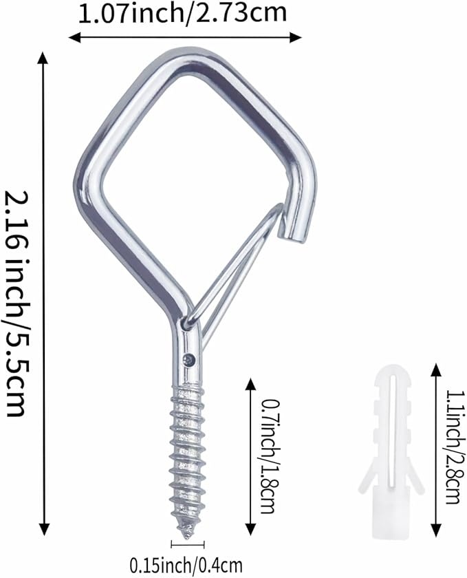 60 Pcs Silver Eye Hooks Screw Heavy Duty, Ceiling Hooks - Image 2