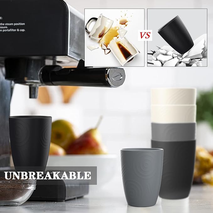 Homienly Premium Wheat Straw Cups Set of 6, Reusable 16oz Water Glasses - Image 5