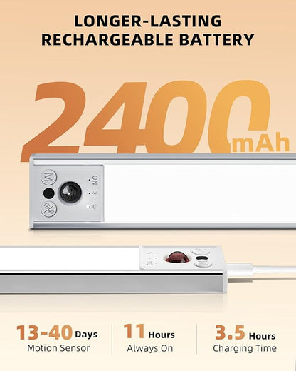 EZVALO 10inch Under Cabinet Lighting, LED Motion Sensor Light Indoor, 2400mAh - Image 4