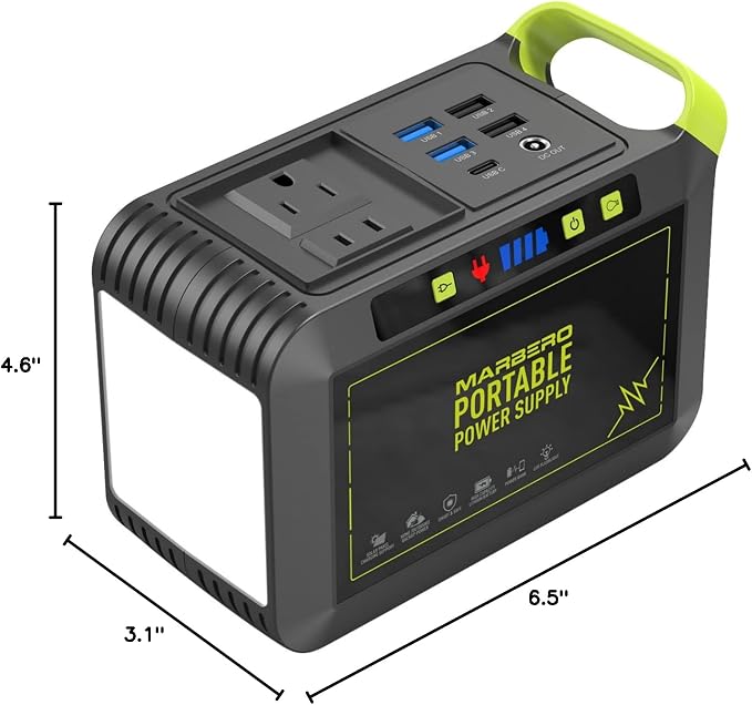 MARBERO Portable Power Station 88Wh Camping Lithium Battery Solar Generator - Image 9