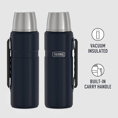 THERMOS Stainless King Vacuum-Insulated Beverage Bottle, 40 Ounce, Midnight Blue - Image 2