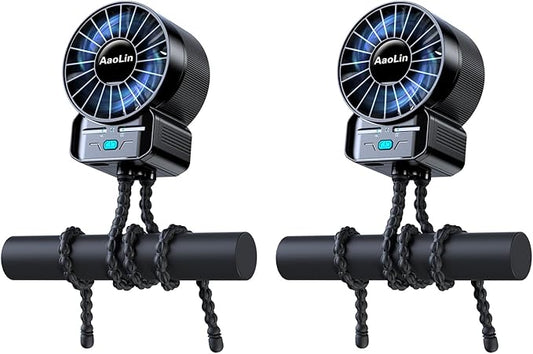 2 Pack Multifunctional Portable Stroller Fan 4 Speed 6600rpm High Speed Usb by AaoLin
