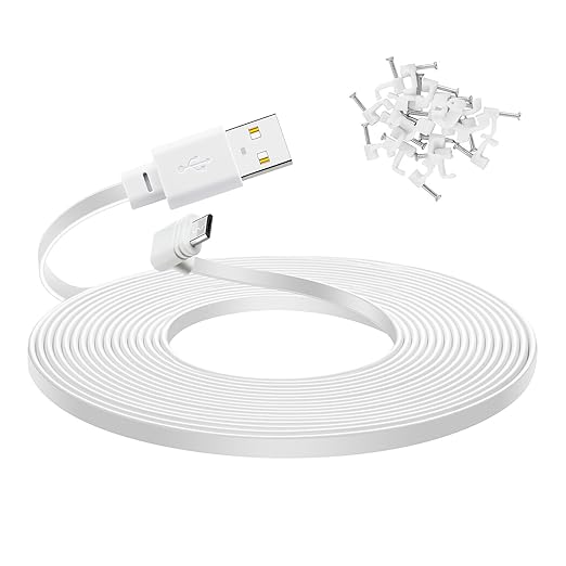 30 ft Extension Cable for WYZE Cam Pan V3, 90 Degree Micro to USB Power Cord by YEAOI