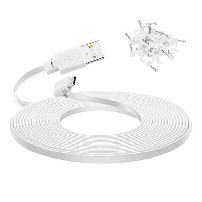 30 ft Extension Cable for WYZE Cam Pan V3, 90 Degree Micro to USB Power Cord by YEAOI