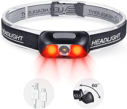 Rechargeable Headlamp, 500 Lumen Ultra Bright Head Lamp 5 Lighting Modes by COSMOING