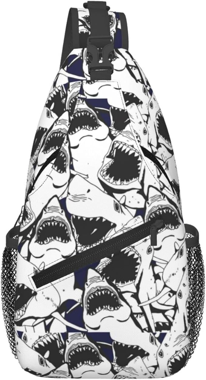 Shark Sling Bag For Women Men Fashion Backpack Crossbody Shoulder Bag Sling by Unknown