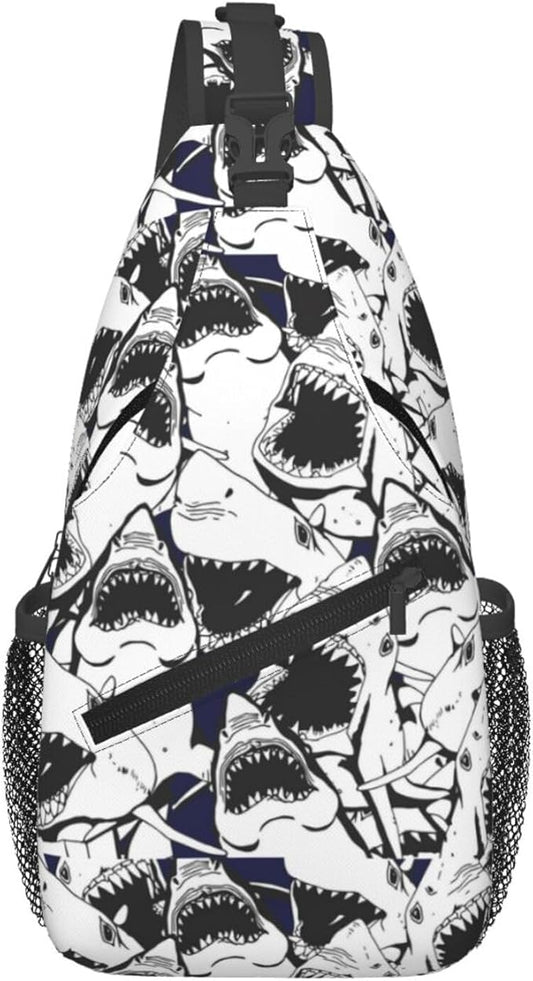 Shark Sling Bag For Women Men Fashion Backpack Crossbody Shoulder Bag Sling by Unknown