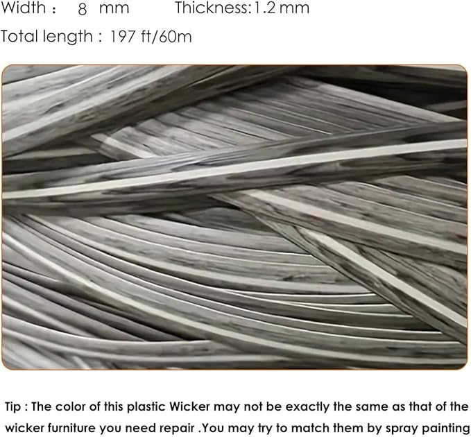 Gradient Grey Rattan Weaving Material - Image 2