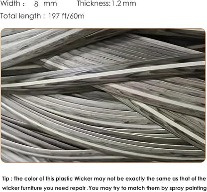 Gradient Grey Rattan Weaving Material - Image 2