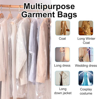 BEISHIDA 50PCS 60 Inch Plastic Garment Bag-Plastic Clear Dry Cleaner Laundry - Image 4