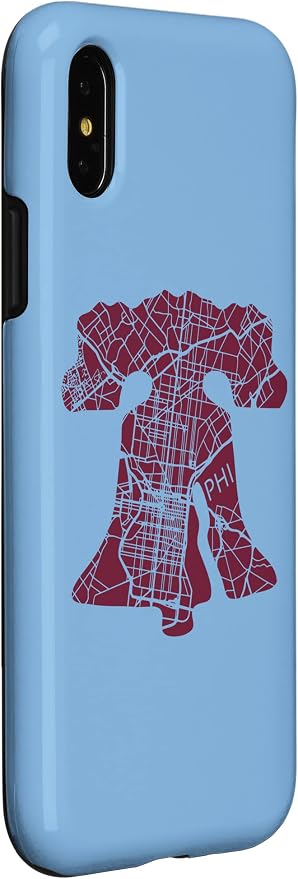 Philadelphia Street Map Liberty Bell Vintage Maroon Philly Case - Image 3