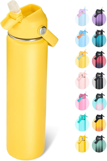 Fijinhom 24oz Insulated Stainless Steel Water Bottle, Wide Mouth Double Wall by Fijinhom