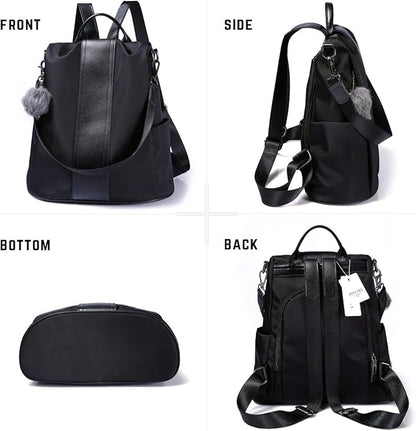 PINCNEL Women Backpack Purse Waterproof Nylon Anti-theft Rucksack Lightweight - Image 5