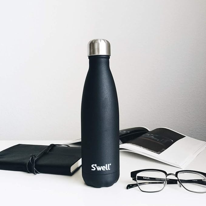 S’well Stainless Steel 17oz Water Bottle, Onyx Black, Triple-Layer Vacuum - Image 2