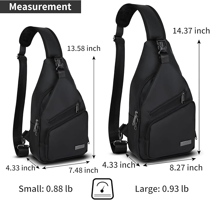 AMJ Crossbody Sling Bag Men Women, Casual Shoulder Backpack, Chest Daypack - Image 2