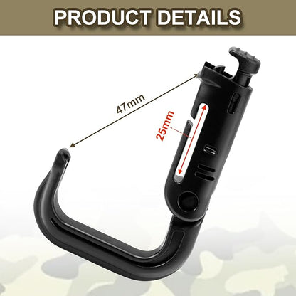 6 Pack 2.12“ Tactical Locking D Ring Plastic Carabiner Backapck Molle Hook Clip - Image 3