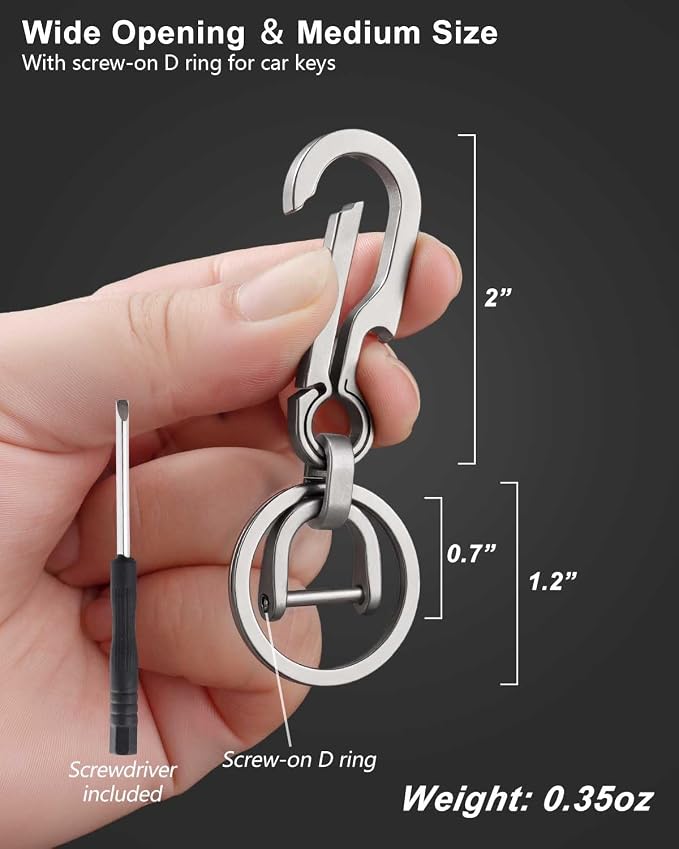 PJYTAC Key Chain Clip Titanium Carabiner Keychain Quick Release Carabiner - Image 3