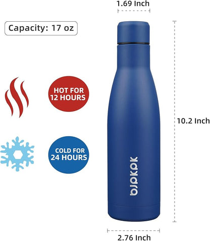 BJPKPK 17oz Insulated Water Bottles Stainless Steel Sports Water Bottles Keep - Image 2