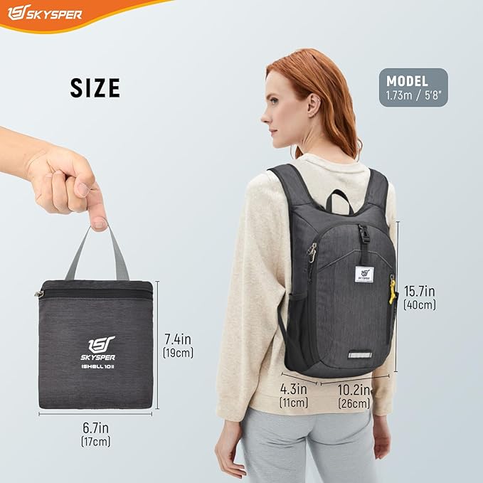 SKYSPER 10L Hiking Backpack Small Foldable Daypack Packable Lightweight Hiking - Image 6